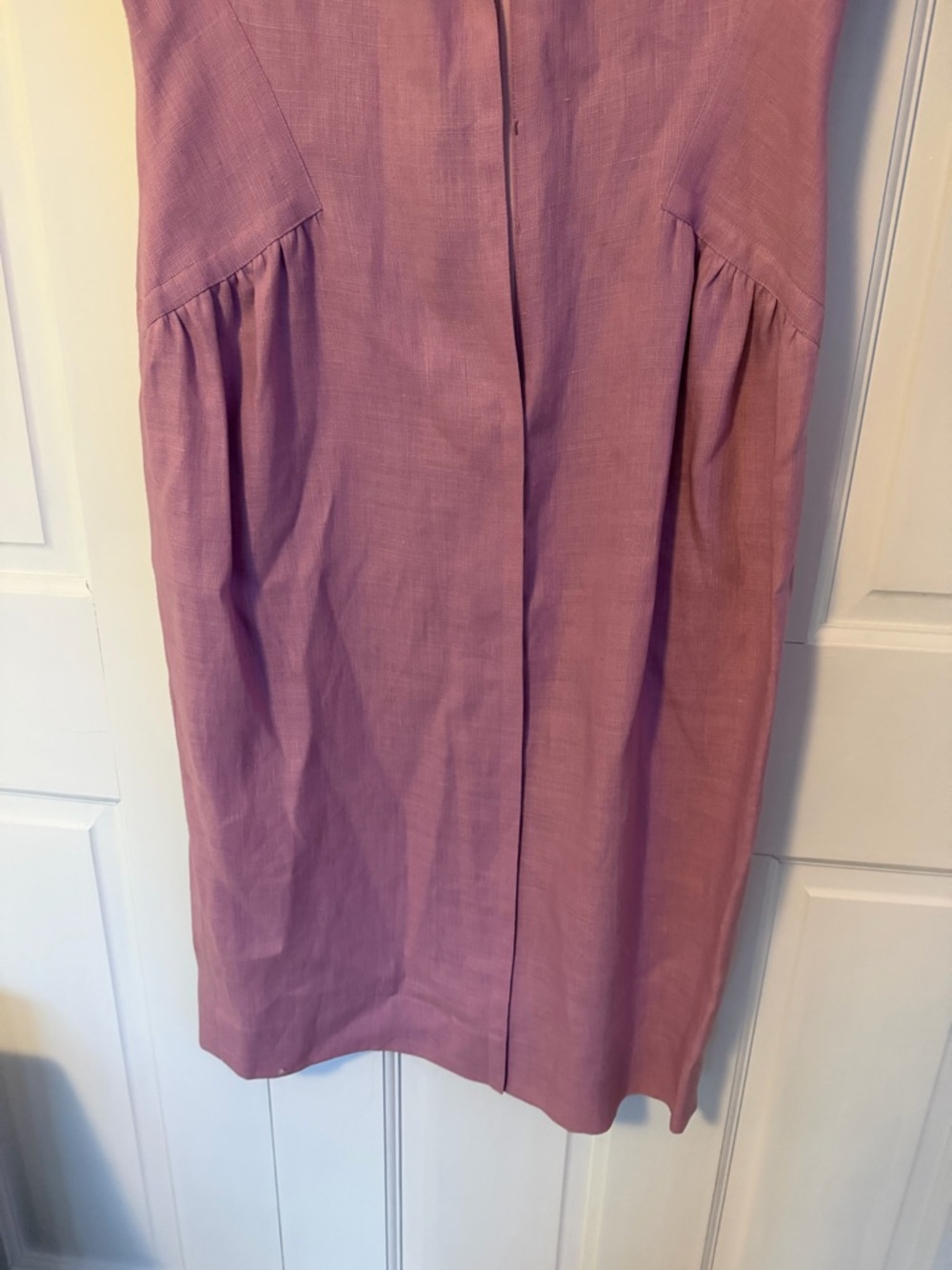 Vintage Adele Simpson Linen Dress Size 10 Pink Midi Tailored Short Sleeve - Picture 3 of 7
